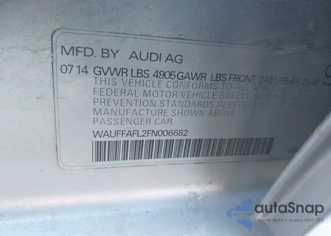 2015 Audi A4 2.0T Premium z USA, uszkodzony, nr VIN WAUFFAFL2FN006682